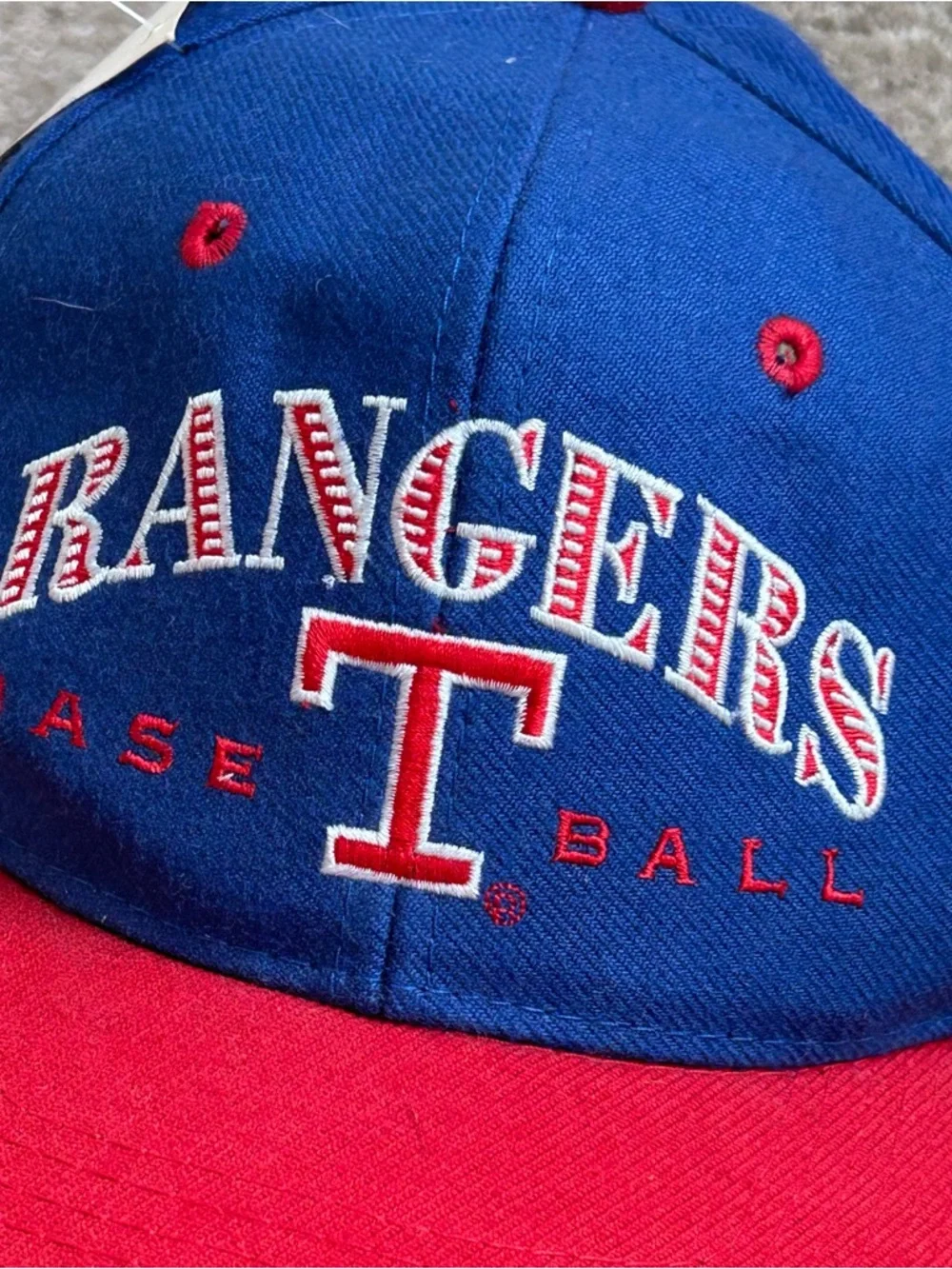 Vtg Texas Rangers Snapback Hat MLB Signatures Sportswear Blue Red NEW WITH TAGS